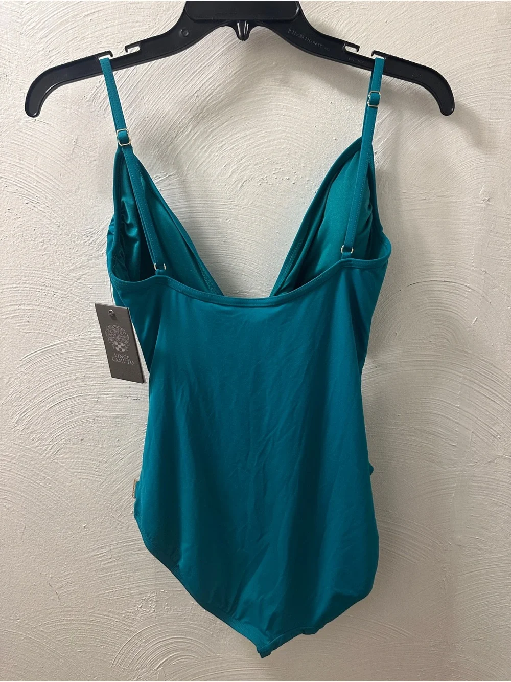 NWT Vince Camuto Womens Teal Cutout One Piece Swimsuit Size 10